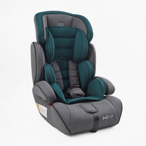 Детское автокресло с бустером 1-12 лет JOY 1255-72 - VL, группа 1/2/3, вес ребенка от 9-36 кг, серо-зеленый