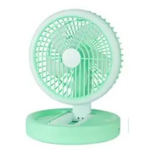 Портативный аккумуляторный вентилятор с LED подсветкой Jiake JK-F665, зеленый