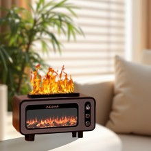 Увлажнитель-аромадифузор на 200мл "Vintage Fireplace" UKC с эффектом пламени, черный