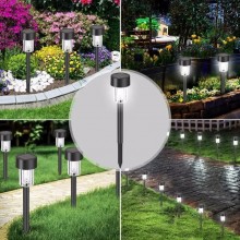 Комплект садовых фонарей 10 шт Garden Solar Lawn на солнечной батарее с колышком. 32см черные