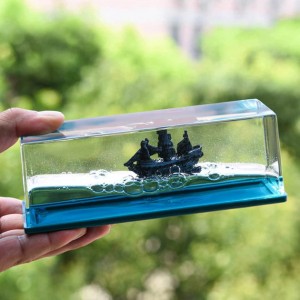 Непотопляемый пиратский кораблик, антистресс кораблик в колбе в авто, UKC NH0404, черная жемчужина