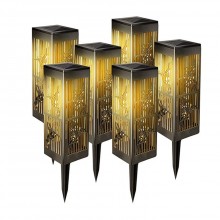 Комплект садовых фонарей 6 шт на солнечной батарее Garden Solar Lawn Lamp "Колибри" 50160, черный
