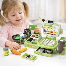 Кассовый аппарат 889-311 "Cash Register" на 30 предметов (сканер, весы, кассовая лента, мелодии), зеленый