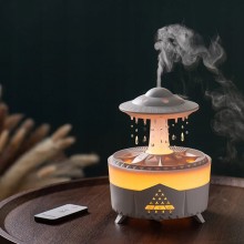 Увлажнитель воздуха с эффектом дождя, ароматизатор для дома UKC Rain Humidifier дизайном НЛО, белый