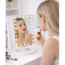 Настольное зеркало для макияжа UKC с LED подсветкой 22 светодиода, белый