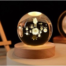 3D-ночник хрустальный шар Crystal Ball "Летающий астронавт" с RGB подсветкой.