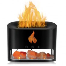 Ультразвуковой увлажнитель воздуха с эффектом огня и с кристаллами солевого камня Kinscoter 9034, черный