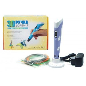 3d ручка 2-го покоління з lcd дисплеєм, фіолетова + пластик PLA