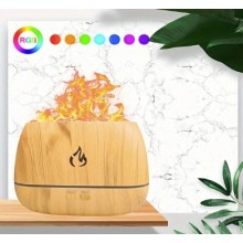 Ультразвуковой увлажнитель воздуха с эффектом огня и с кристаллами солевого камня UKC  Aroma Diffuser art 252, коричневый