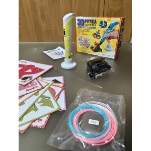 3D Ручка для малювання Pen-3 з трафаретами + пластик PLA, жовта