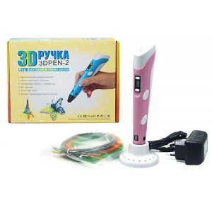 3d ручка 2-го покоління з lcd дисплеєм, рожева + пластик PLA