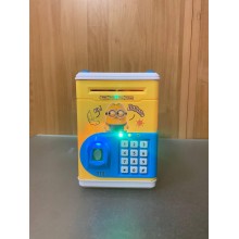 Электронная копилка сейф с отпечатком пальца и кодовым замком Carton Bank "Minions", желтая