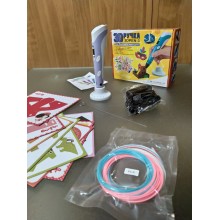3D Ручка для малювання Pen-3 з трафаретами + пластик PLA, фіолетова