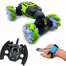  Машинка перевертыш на радиоуправлении управление жестами и пультом Skidding UD2196A 33см Зеленый