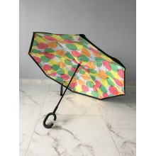 Вітрозахисна парасолька навпаки Up-Brella (парасолька зворотнього складання), осіннє листя