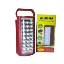 Фонарь переносной светодиодный с повербанком, 24 Led, Almina 2606L, Красный