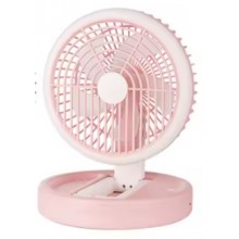 Портативный аккумуляторный вентилятор с LED подсветкой Jiake JK-F665, розовый
