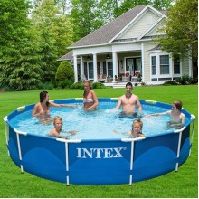 Каркасный бассейн Intex 28210 Metal Frame Pool (366х76см, 6503л.), синий