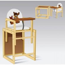 Детский деревянный стульчик-трансформер для кормления ТМ Мася "Оленёнок" №2015 белый