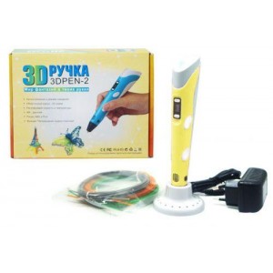 3d ручка 2-го покоління з lcd дисплеєм, жовта + пластик PLA