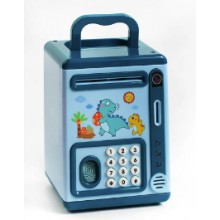 Электронная копилка сейф с отпечатком пальца Cartoon piggy bank 5967А "Дракоши", зеленая