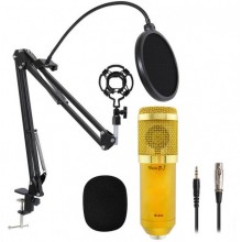 Студійний мікрофон Music D. J. M800U зі стійкою і поп-фільтром Gold