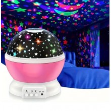 Ночник – проектор звездное небо Star Master Dream вращающийся, розовый