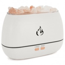 Ультразвуковой увлажнитель воздуха  с эффектом огня и кристаллами солевого камня UKC "Magic humidifier" art: 252, белый.